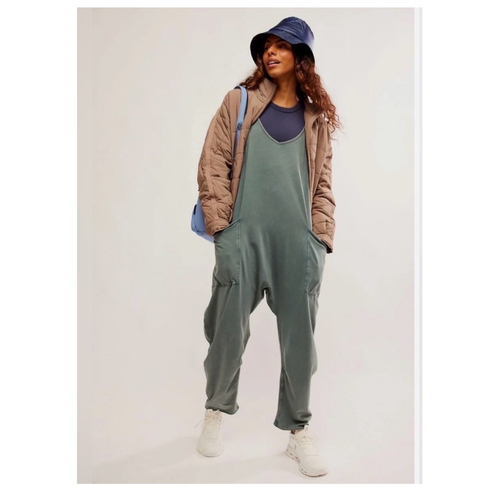 Free People FP Movement Hot Shot Onesie Midnight Jade S Oversized Athleisure